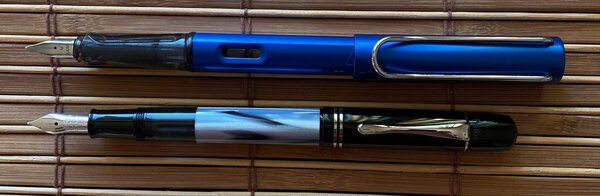 Pelikan M101N Grey Blue - comparison posted.jpg