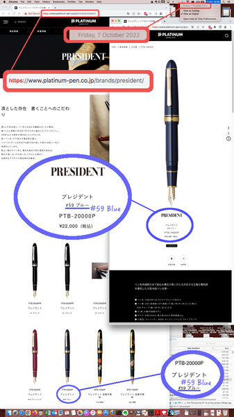 Platinum President fountain pen in blue PTB-20000P#59 still officially listed