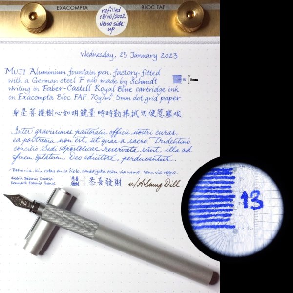 MUJI Aluminium fountain pen with F nib