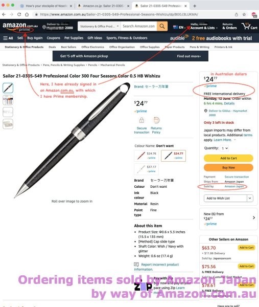 Ordering items sold by Amazon Japan (2of5)