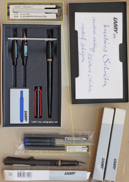 Haul of relatively cheap Lamy pens sold and shipped by Amazon Germany