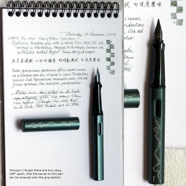 LAMY AL-star Slytherin with supplied EF nib