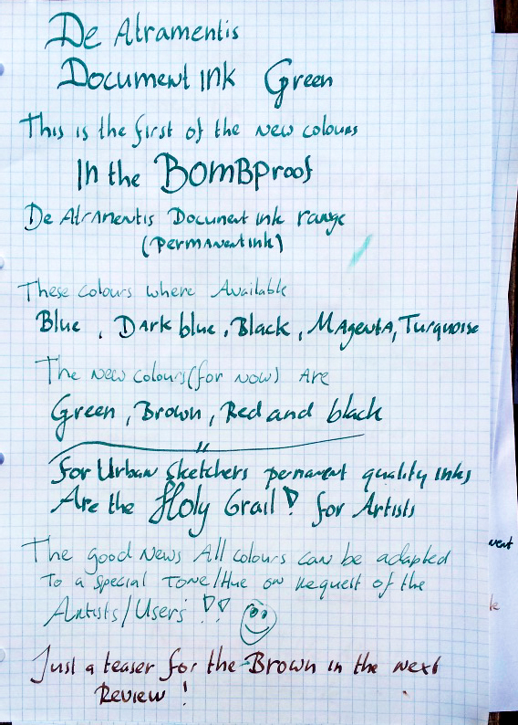 A love for fountain pens, inks, and handwriting - Peninkcillin: De  Atramentis Black Green ink review