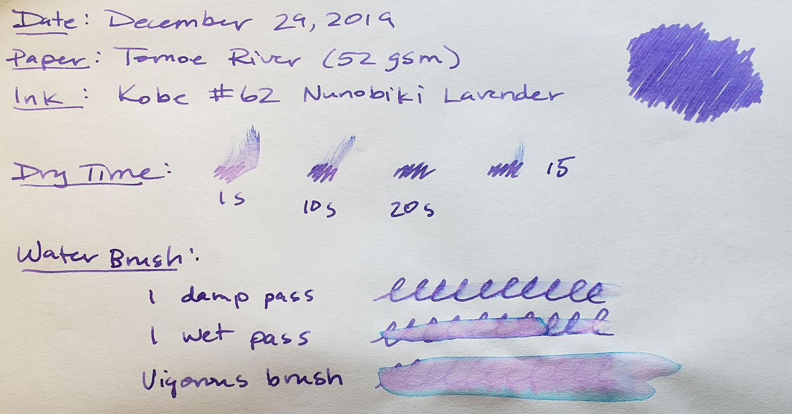 Kobe 62 Nunobiki Lavender Ink Reviews The Fountain Pen Network