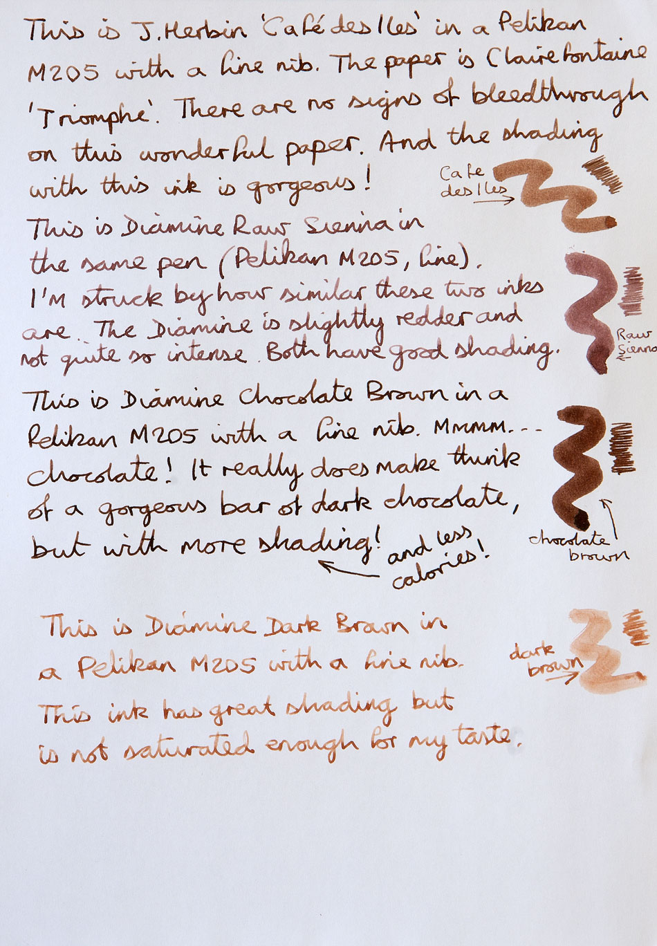 4 Brown Inks: Review of PIFfed inks - Ink Comparisons - The Fountain Pen  Network