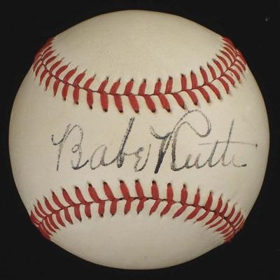 1930's Babe Ruth Signed Cut Signature. Unimprovable pencil