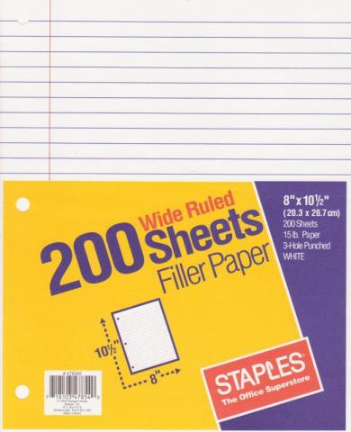 Mead Loose Leaf Paper, 3-Hole Punched