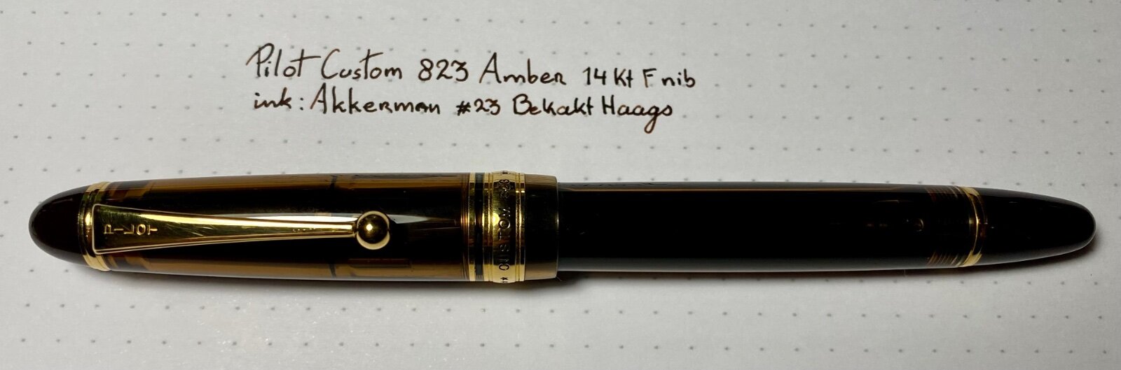 Pilot Custom 823 Amber - Fountain Pen Reviews - The Fountain Pen Network