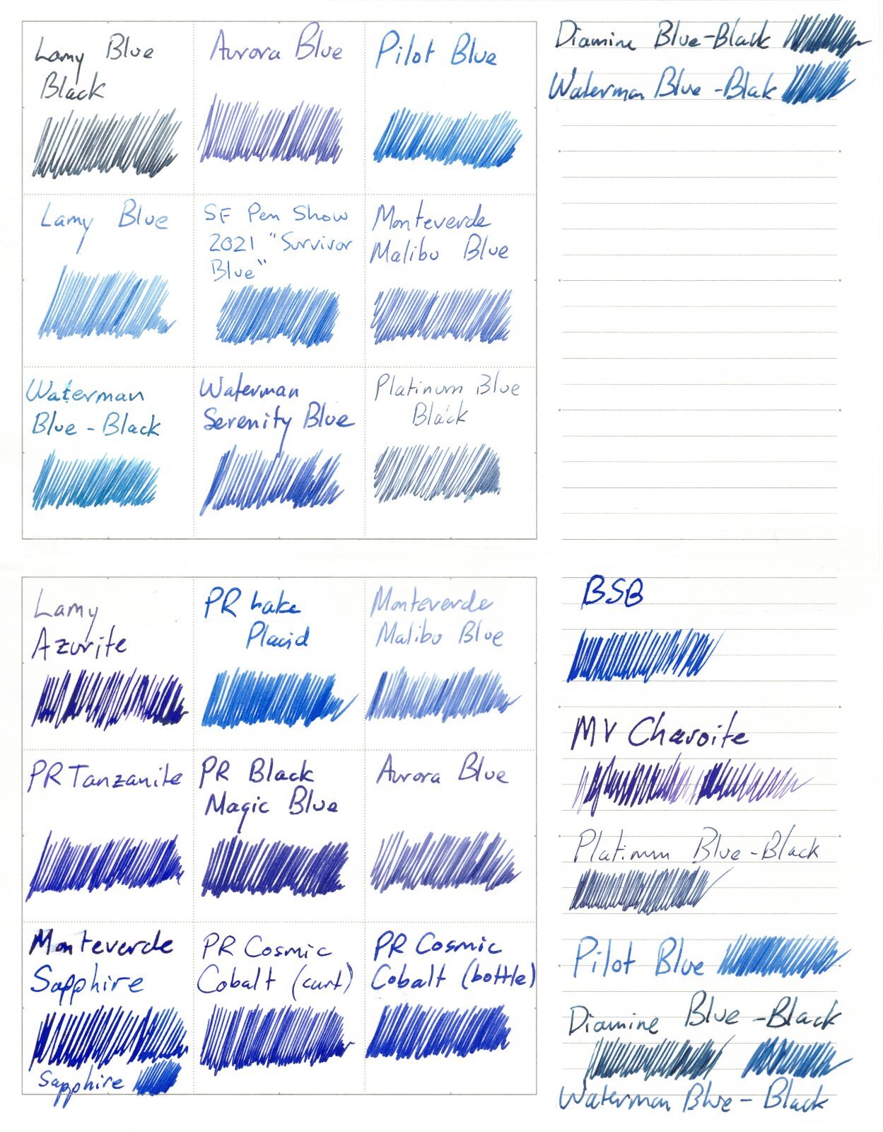 Private Reserve Lake Placid Blue Vs. Pilot Iroshizuku Asa-Gao