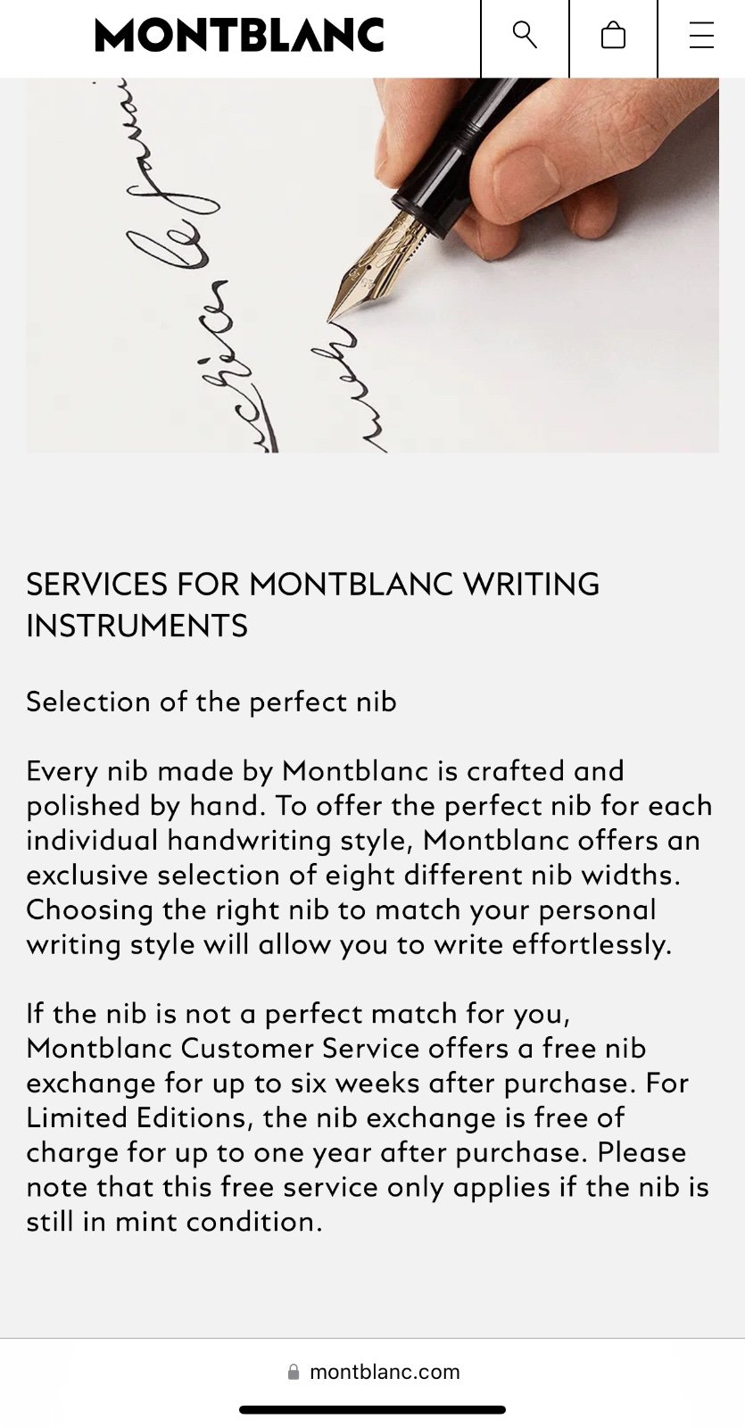 Montblanc nib exchange sale