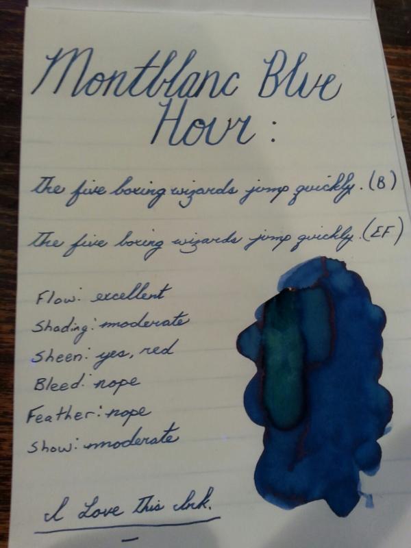 Montblanc blue shop hour ink