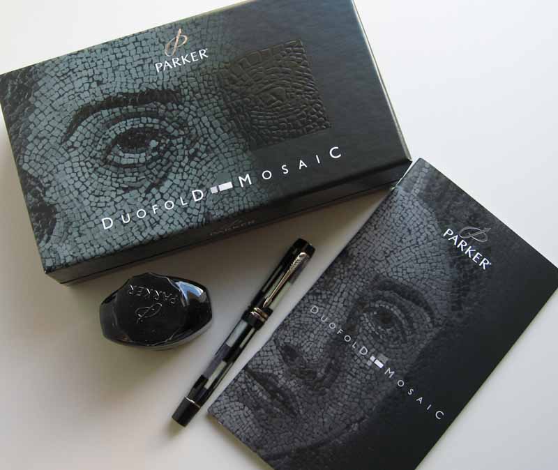 Parker Duofold Centennial Black Mosaic Fountain Pen Medium Nib New In Box