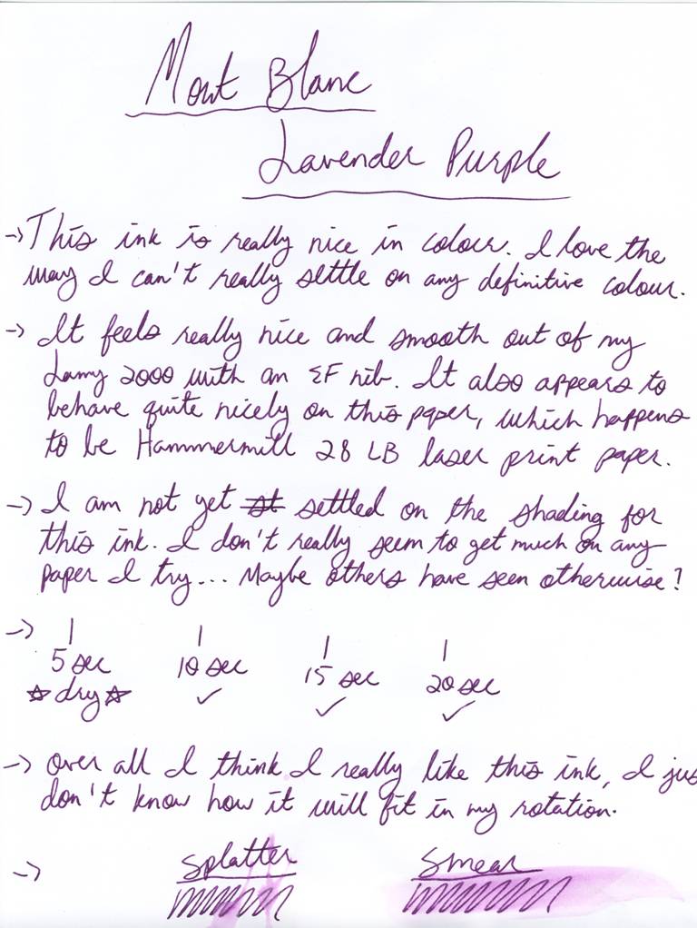 Montblanc lavender clearance purple ink review